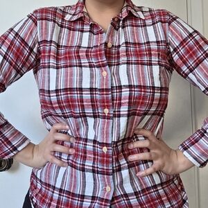 J Crew Plaid Long Sleeve Sz 4